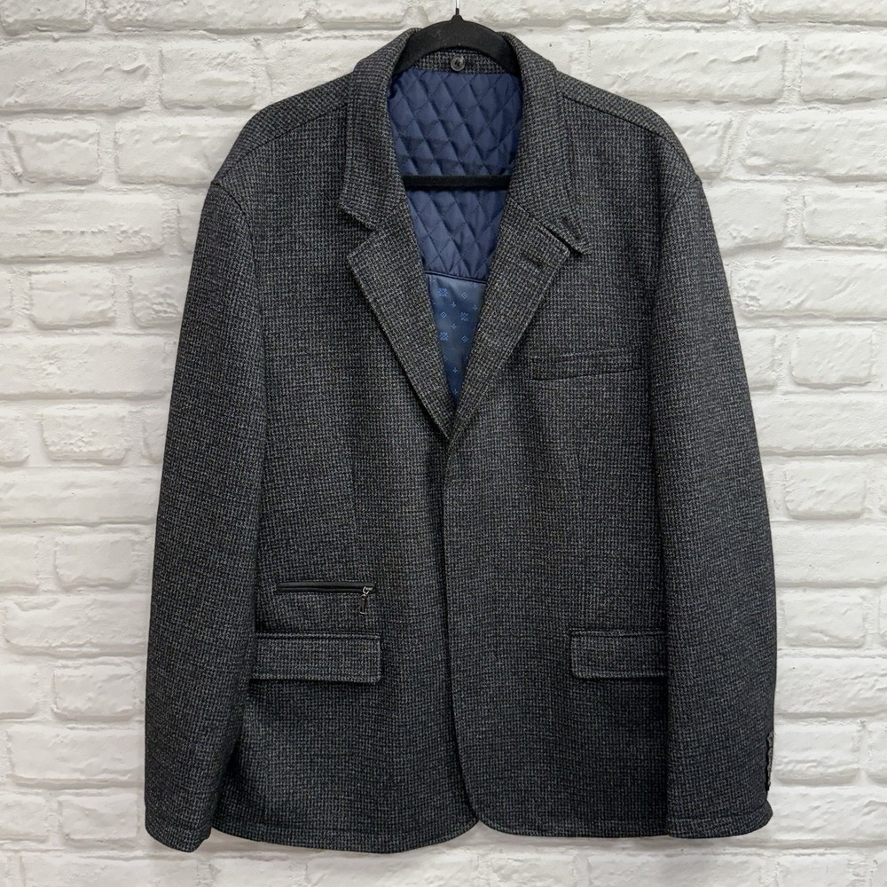 Enzo‎ Tovare Wool Blend Blazer Jacket Coat Houndstooth Mens 46 Rocco Excellent!!